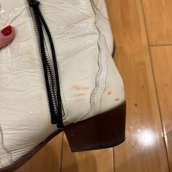 free people white patent ankle cowboy boots - Picture 3 of 10